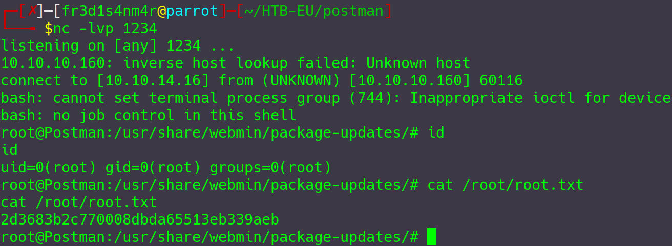 Postman-rev-shell-root